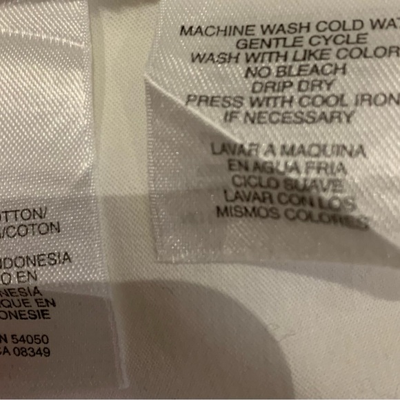 JONES NEW YORK | M | White cotton long sleeve blouse wrap with silver buckle - Picture 9 of 10